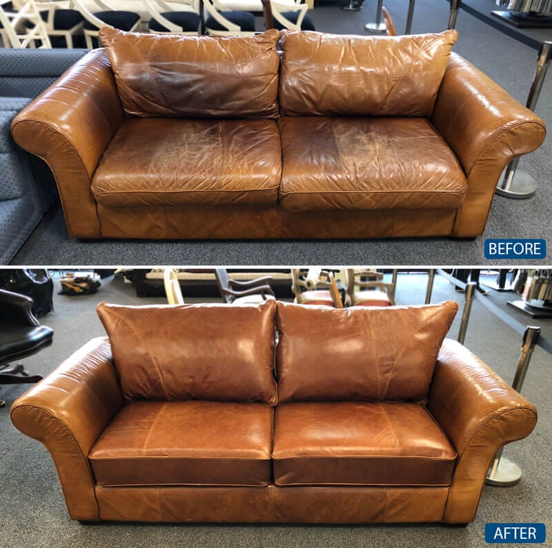 Brown Loveseat Leather Repair And Replacement 